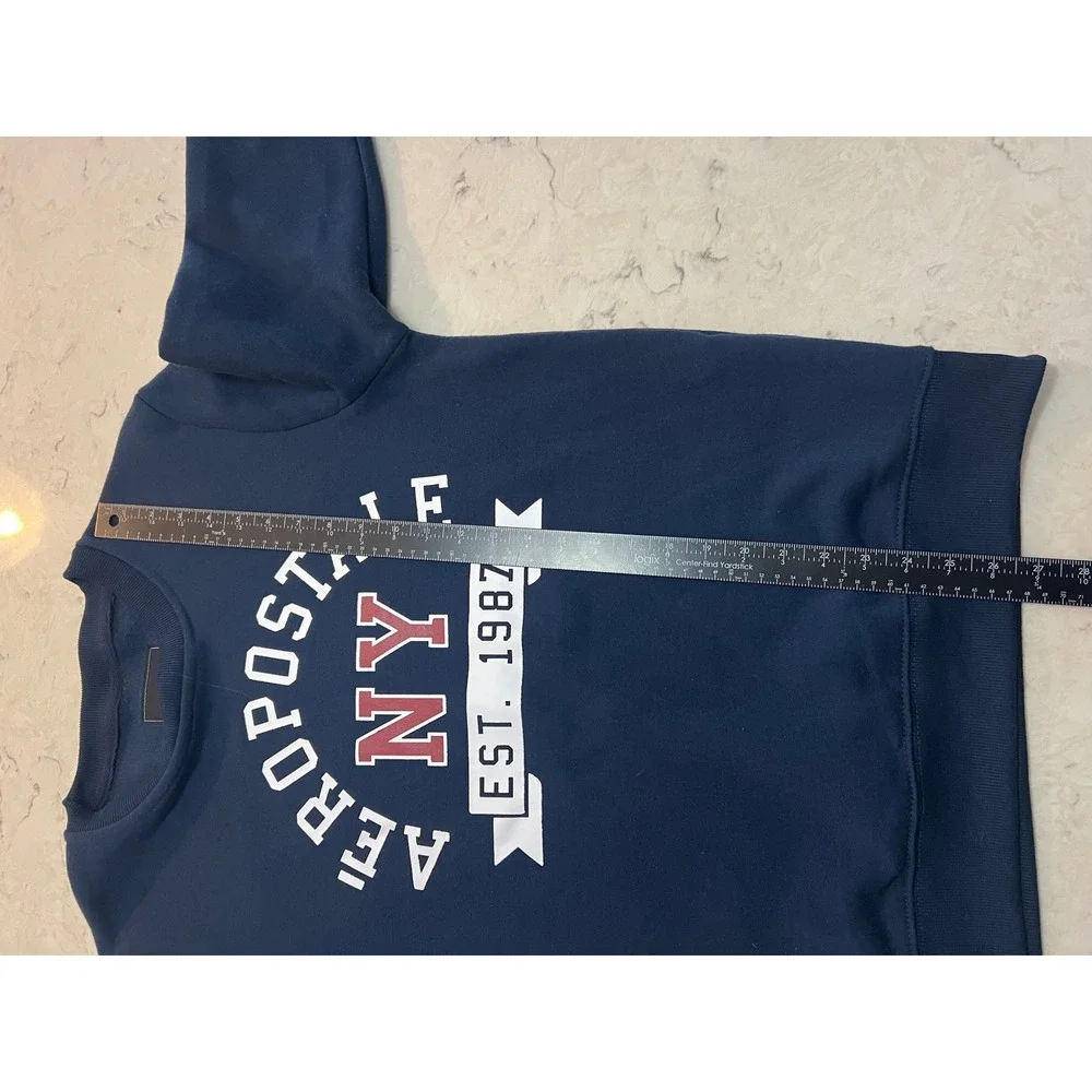 Aeropostale Navy Blue‎ NY Est 1987 Crewneck Sweatshirt Women Medium